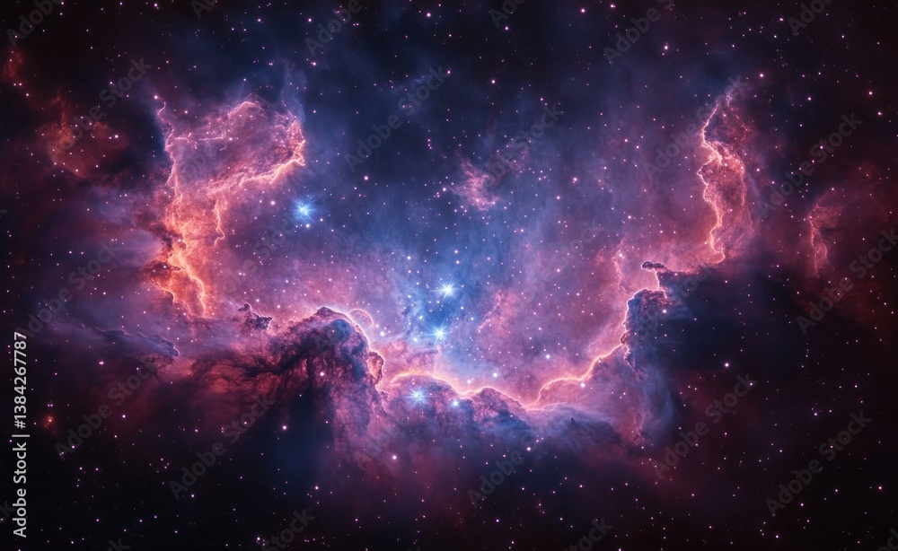 Obraz premium Interstellar Nebula and Stars in Cosmic Space Art Realism