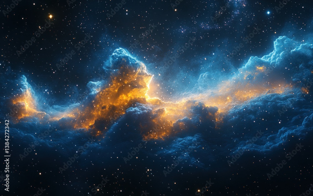 Fototapeta premium Cosmic Nebula Stars Deep Space Celestial Clouds and Bright Glows in the Universe