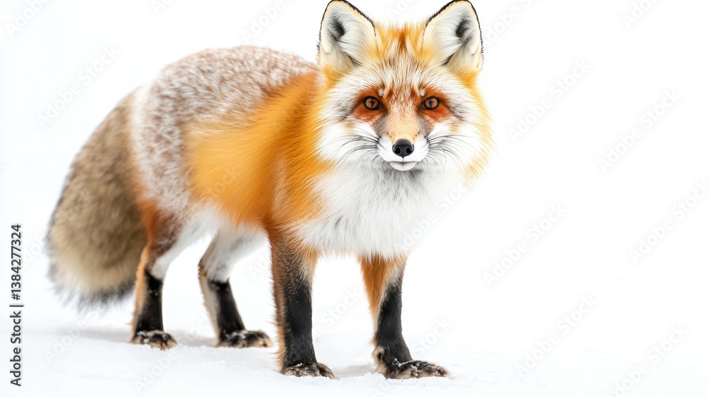 Fototapeta premium Snow Fox isolated on white background