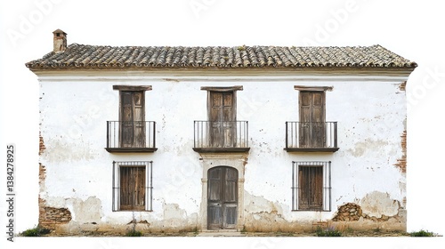 Spanish hacienda isolated on white background