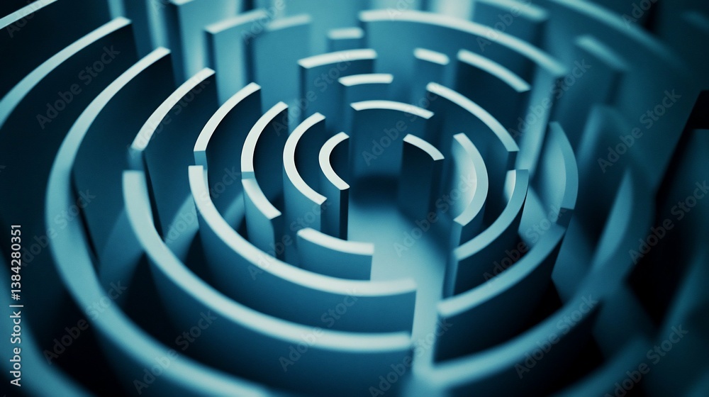 Intricate Blue Maze Design Pattern Intricate Blue Maze Design Pattern
