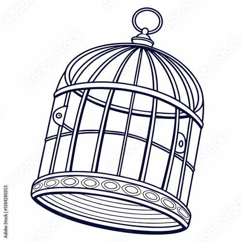 vector illustration of a bird cage