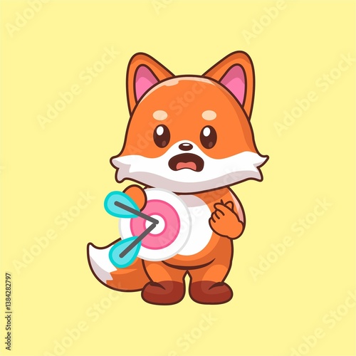 fox carrying dartboard