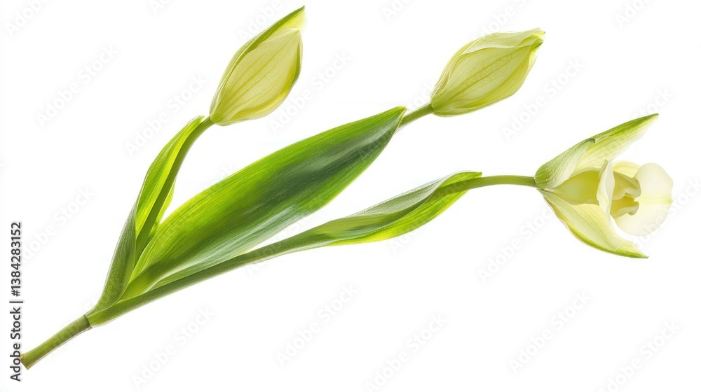 Obraz premium Swaddled Babies Orchid (Anguloa uniflora) isolated on white background