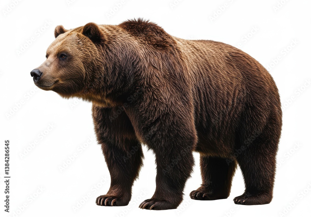 Fototapeta premium Brown grizzly bear full body