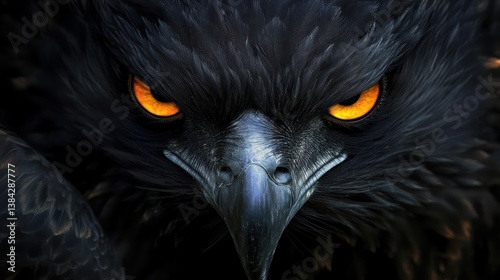 Hawk Bird Eyes Closeup Dark Dramatic
