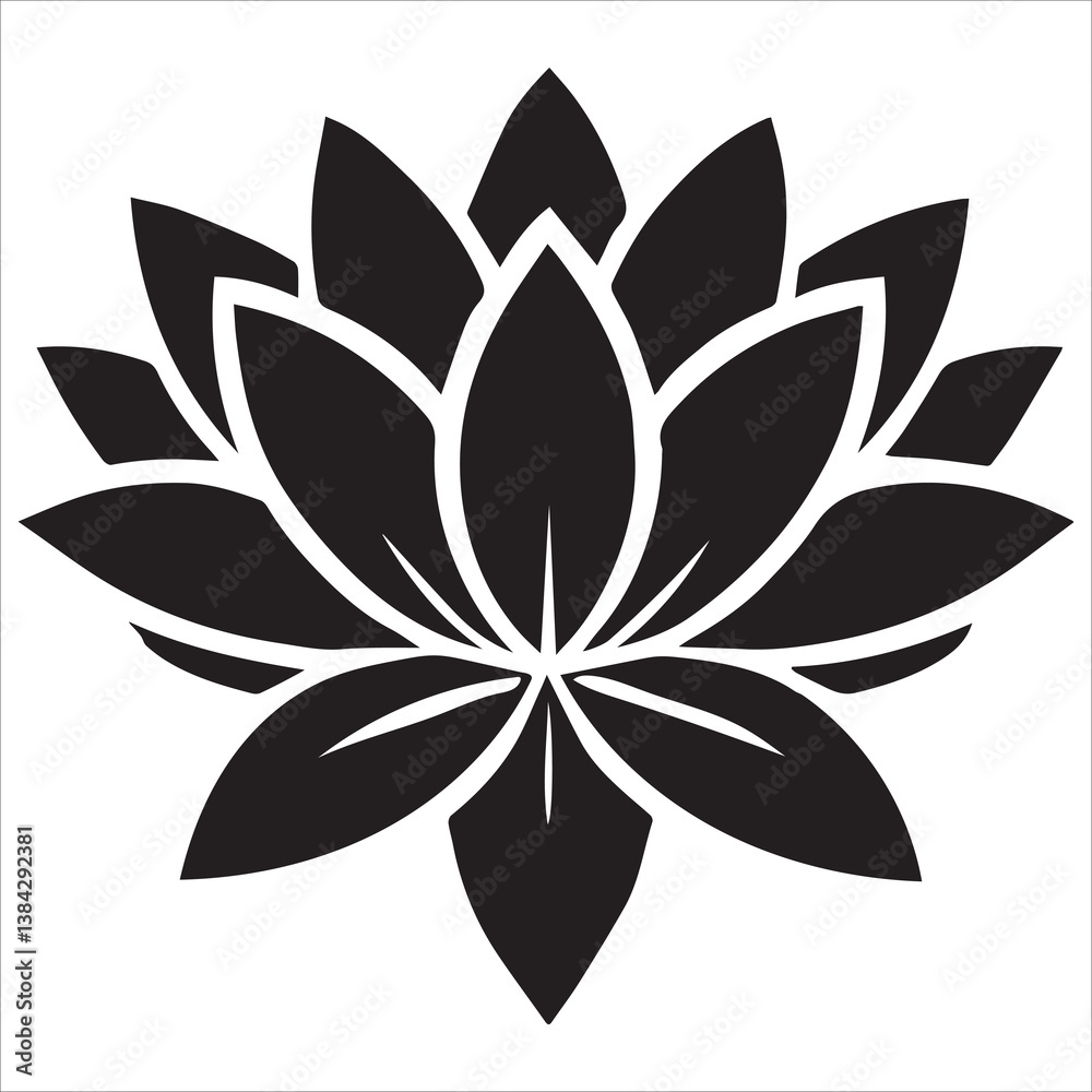 Fototapeta premium Sacred Lotus Silhouette vector
