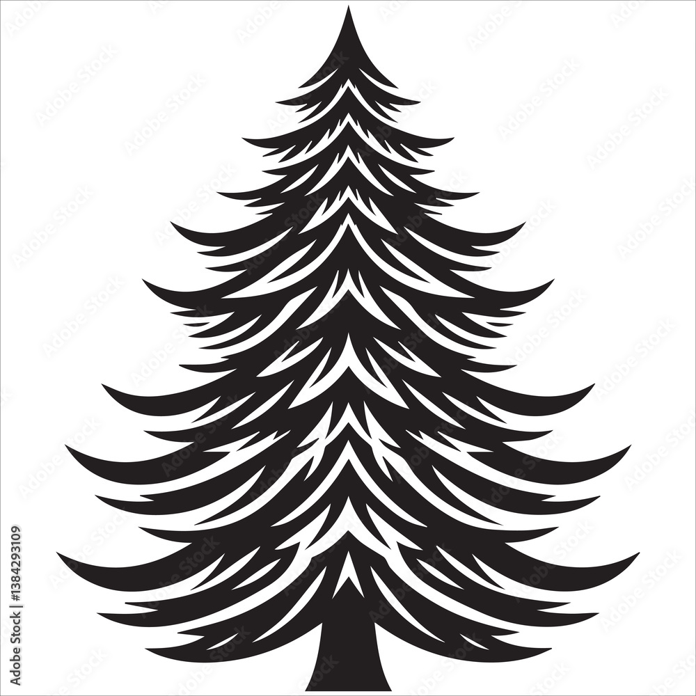 Obraz premium Towering Pine Tree Silhouette