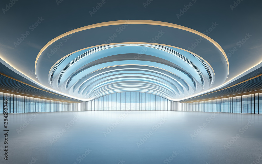 Naklejka premium Minimalist modern architecture and spatial structure 