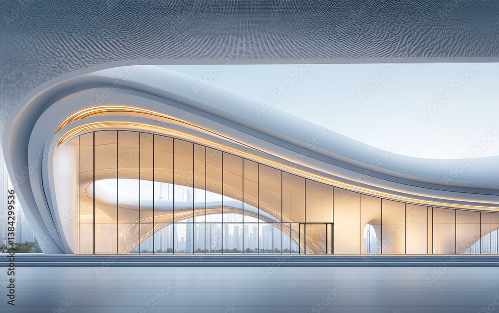 Fototapeta premium Minimalist modern architecture and spatial structure 