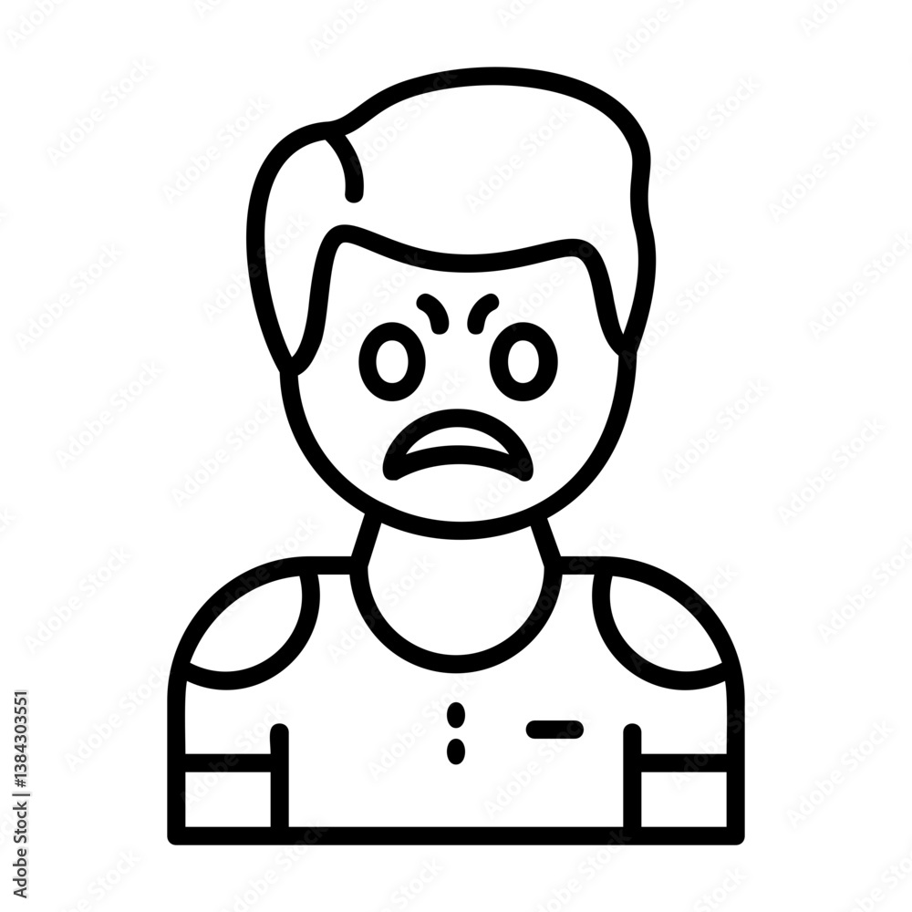 Anger Outline Style Emotion Icon Anger Outline Style Emotion Icon