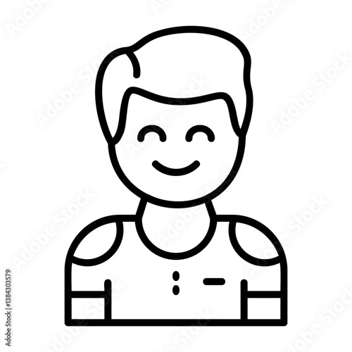 Contentment Outline Style Emotion Icon
