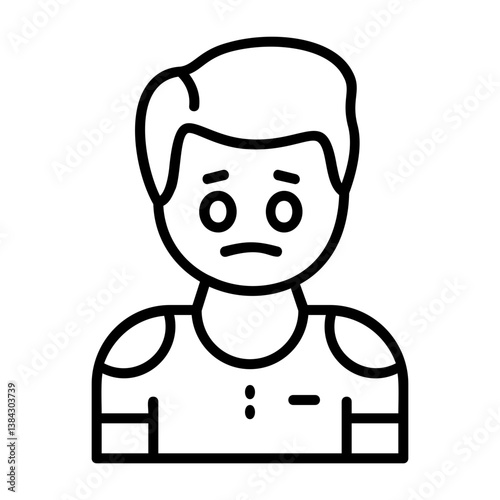 Disappointment Outline Style Emotion Icon
