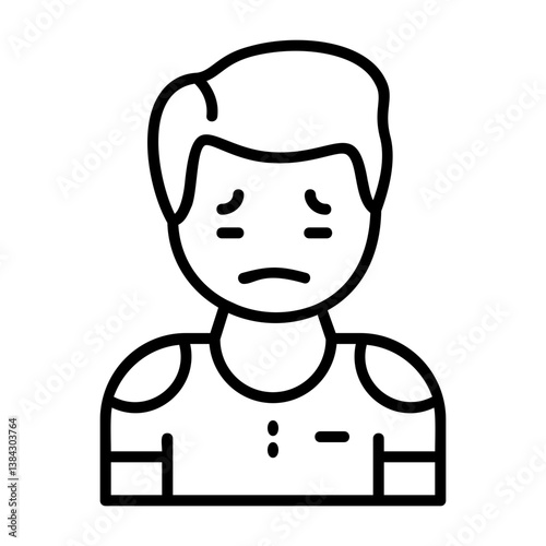 Loneliness Outline Style Emotion Icon