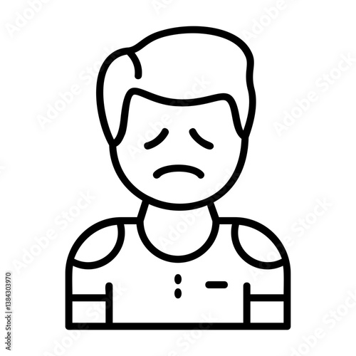 Hopelessness Outline Style Emotion Icon