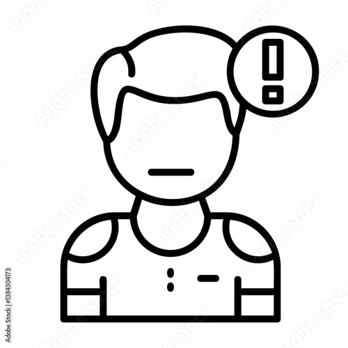 Cautiousness Outline Style Emotion Icon