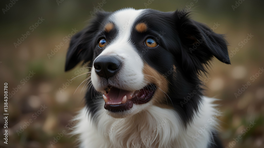 Adorable Border Collie Dog Portrait Autumn Outdoors Setting Adorable Border Collie Dog Portrait Autumn Outdoors Setting