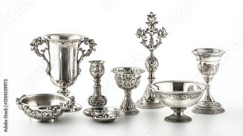 Silver-plated accents isolated isolated on white background