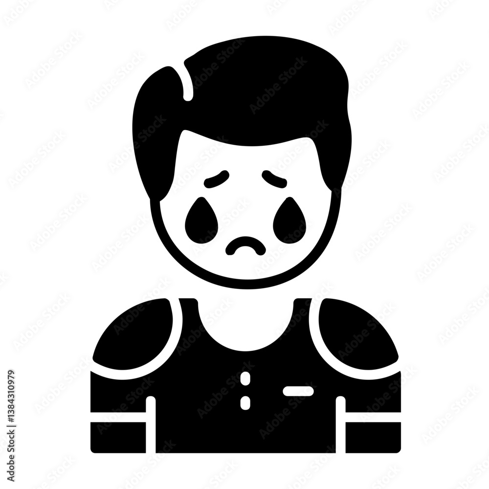 Melancholy Solid Style Emotion Icon Melancholy Solid Style Emotion Icon