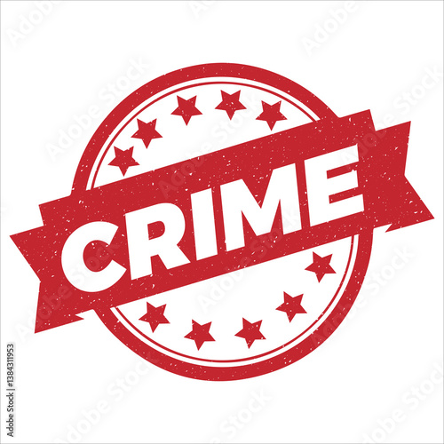 Crime stamp icon grunge distressed style