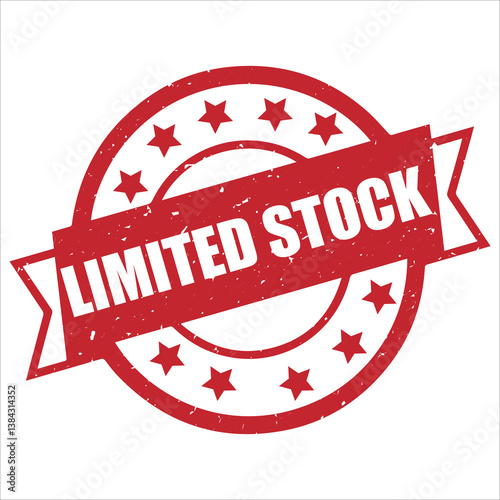 Limited stock round stamp icon grunge distressed style