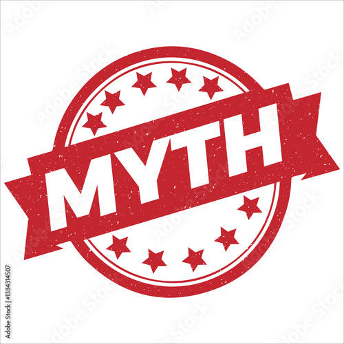 MYTH round stamp icon grunge distressed style