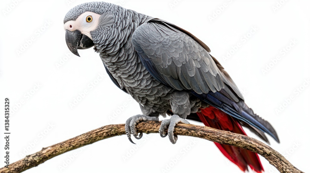 Fototapeta premium African Grey Parrot isolated on white background