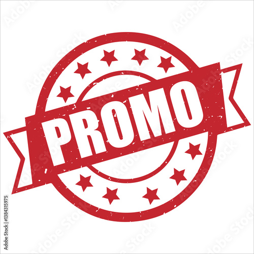 Promo round stamp icon grunge distressed style