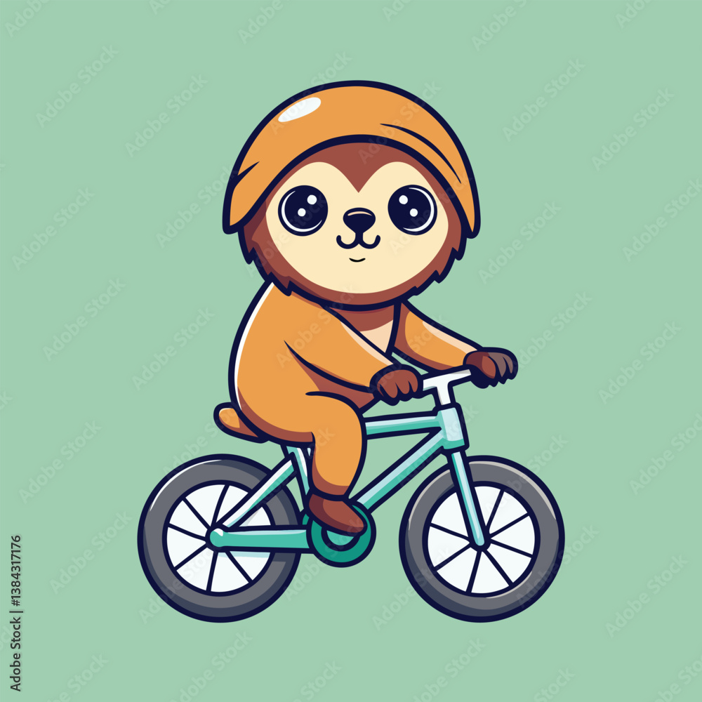 Cute sloth ride cycle vector illustration Cute sloth ride cycle vector illustration