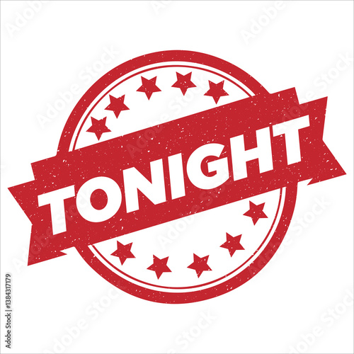Tonight round stamp icon grunge distressed style