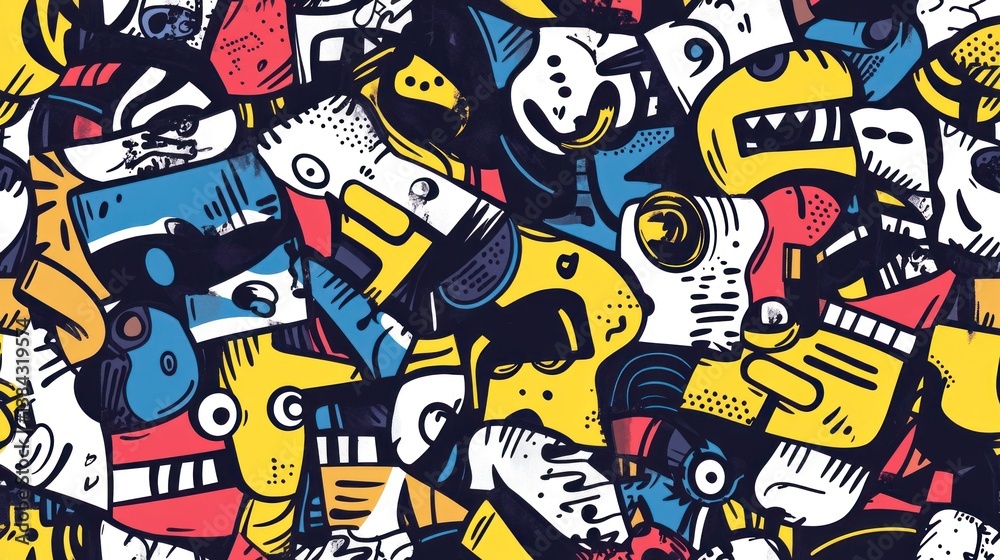 Colorful Abstract Doodle Pattern Colorful Abstract Doodle Pattern