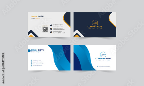Simple Professional visiting cards Modern Business Card Design Own calling card vector concept Editable Design With White Background  Double Site printing items Corporate design