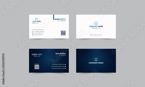 Simple set of professional visiting cards design vector template modern business card bundles with simple layout print-ready file creative calling card dark and white color void business card.
