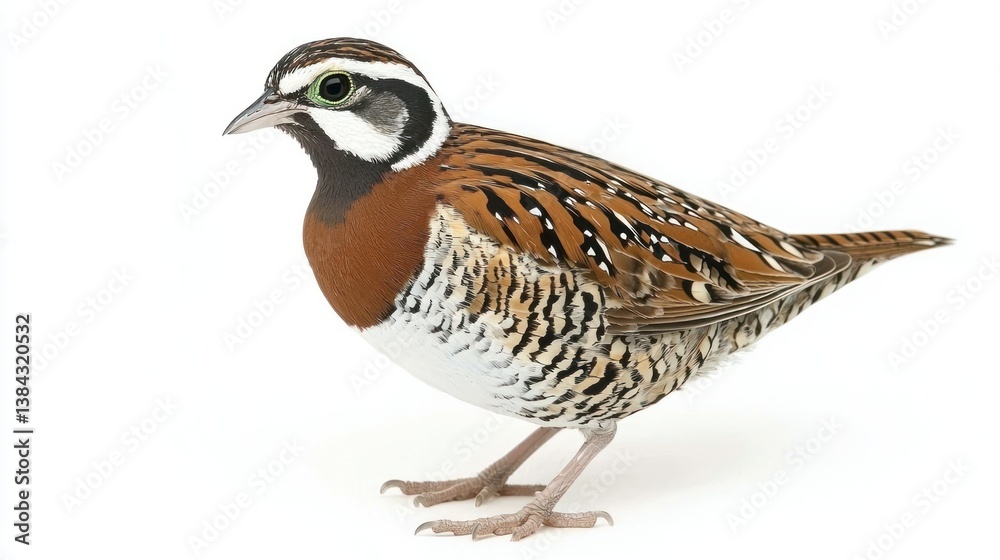 Fototapeta premium Bobwhite isolated on white background