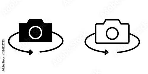 Switch from front to back camera flat icon on white background