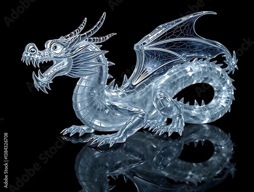 dragon on black background
