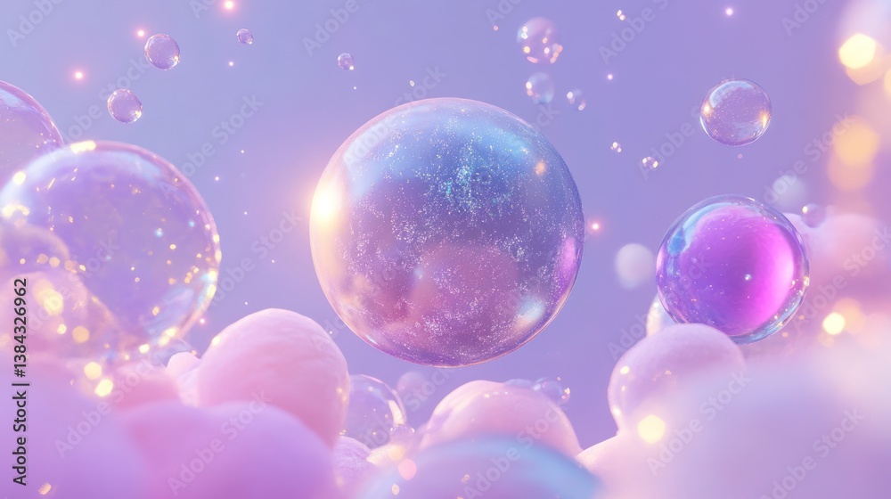 Iridescent orbs floating in ethereal dreamscape, a celestial symphony of light Iridescent orbs floating in ethereal dreamscape, a celestial symphony of light