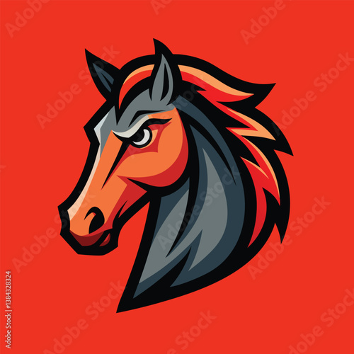 simple horse head character mascot logo vector