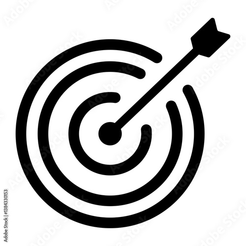 Target Marketing Business Icon Black and White Outline