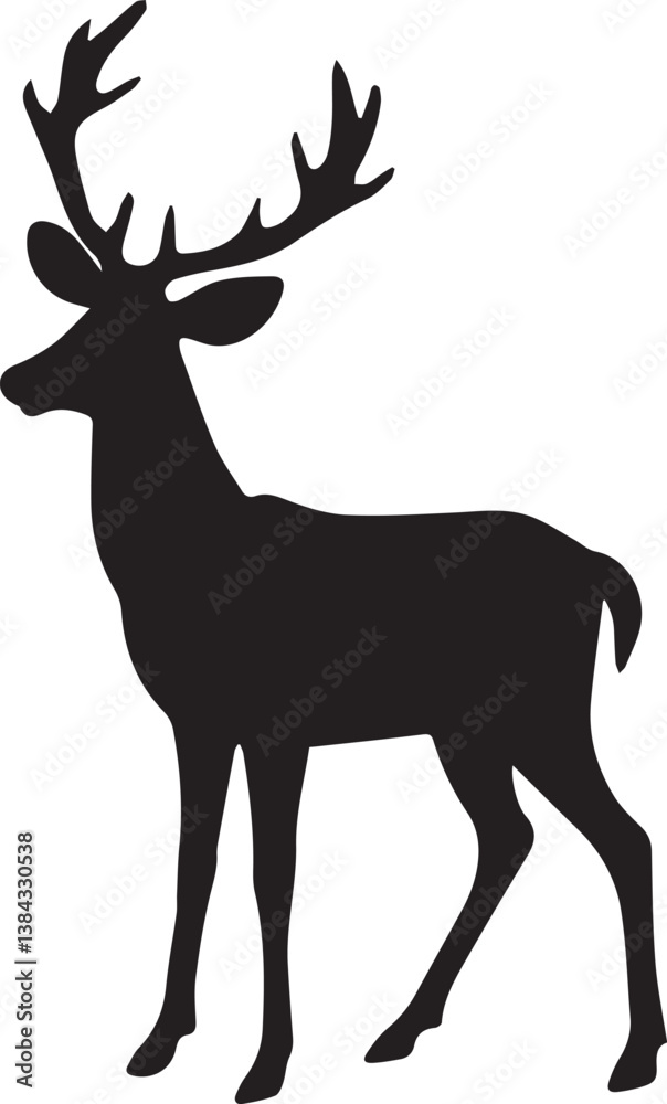 Fototapeta premium deer vector silhouette, deer vector illustration,deer vector art, deer vector logo