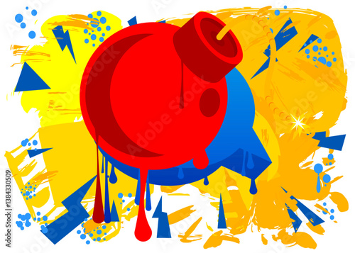 Bomb graffiti. Abstract modern street art decoration performed in urban painting style.