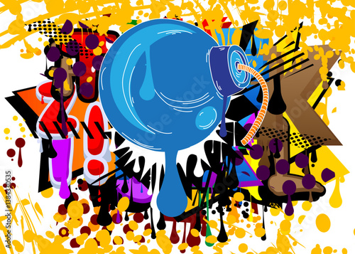 Bomb graffiti. Abstract modern street art decoration performed in urban painting style.