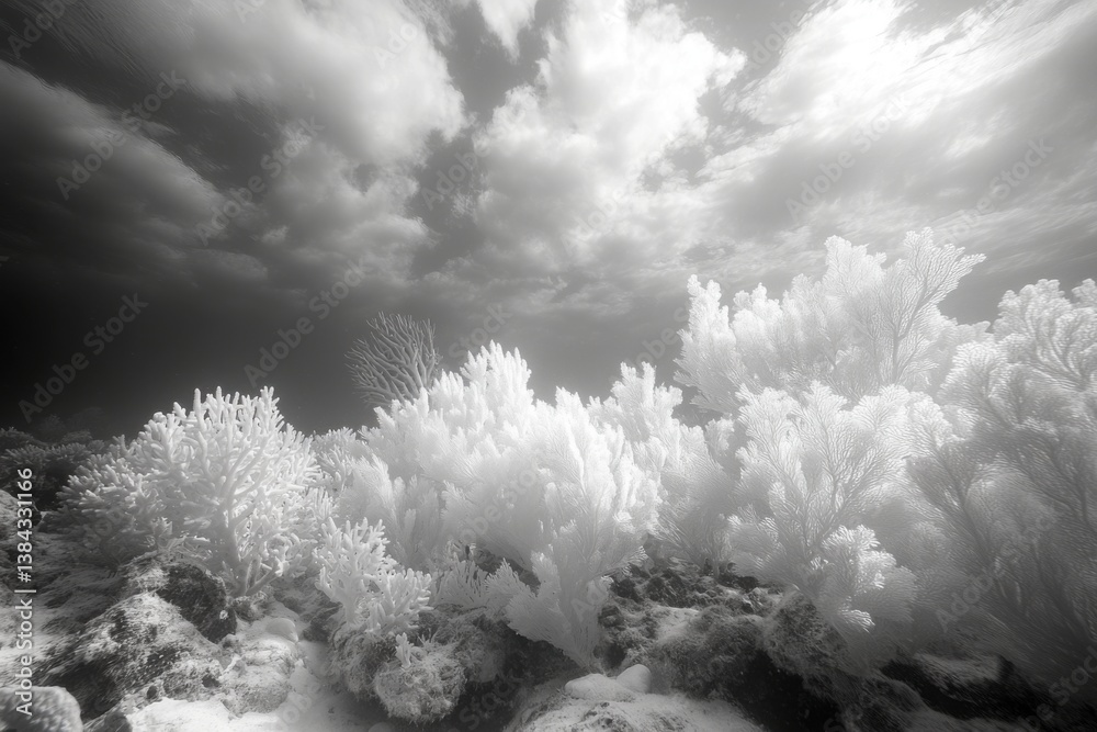 Naklejka premium Underwater scene in coral reef