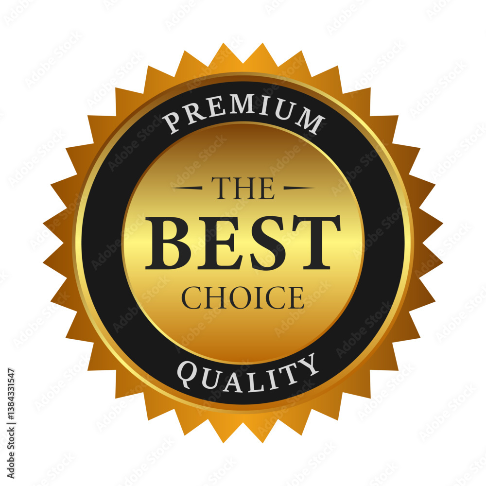 Golden Premium Quality Badge with Golden Premium Quality Badge with