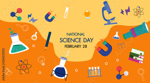 Creative Flat World Illustration Celebrating Science Day