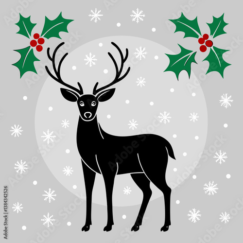 christmas card with reindeer