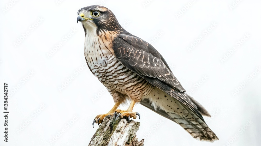 Fototapeta premium Eurasian Sparrowhawk isolated on white background