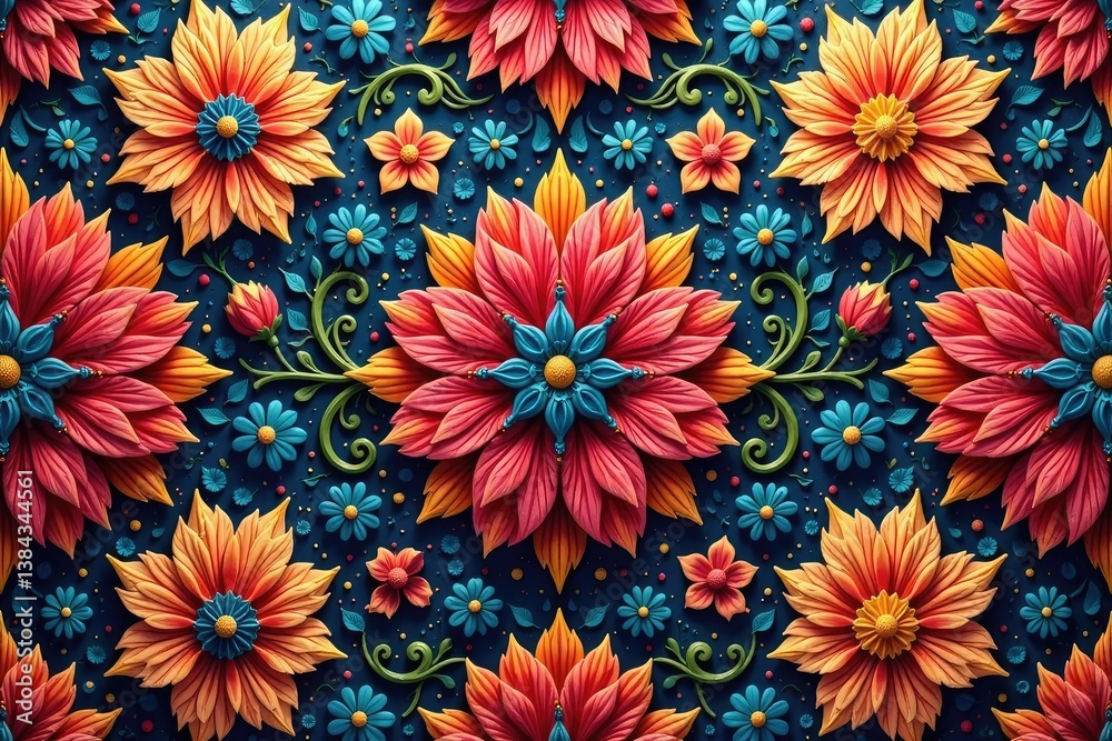 Intricate floral textile design, repeating seamlessly , background, nature, repeat Intricate floral textile design, repeating seamlessly , background, nature, repeat