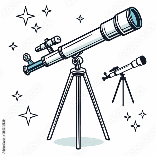 telescope on a white background