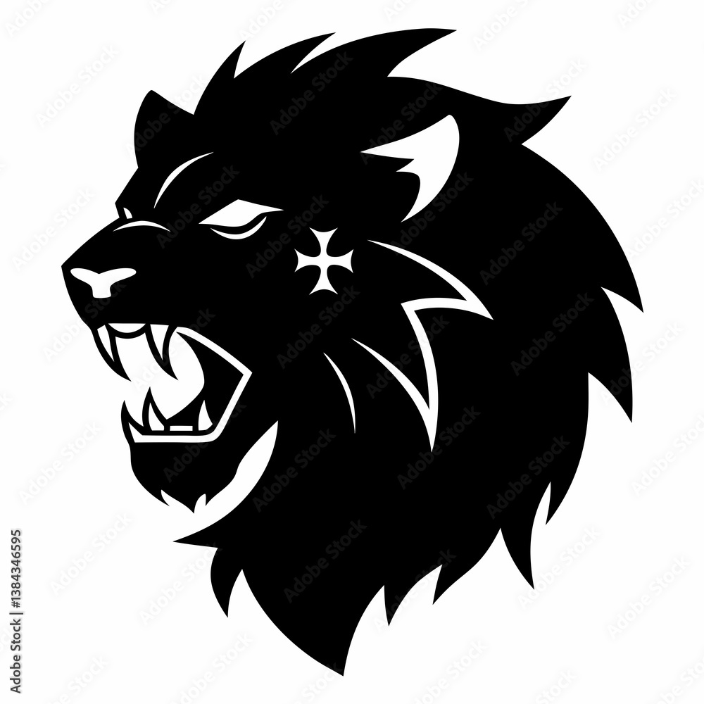 Obraz premium lion head tattoo